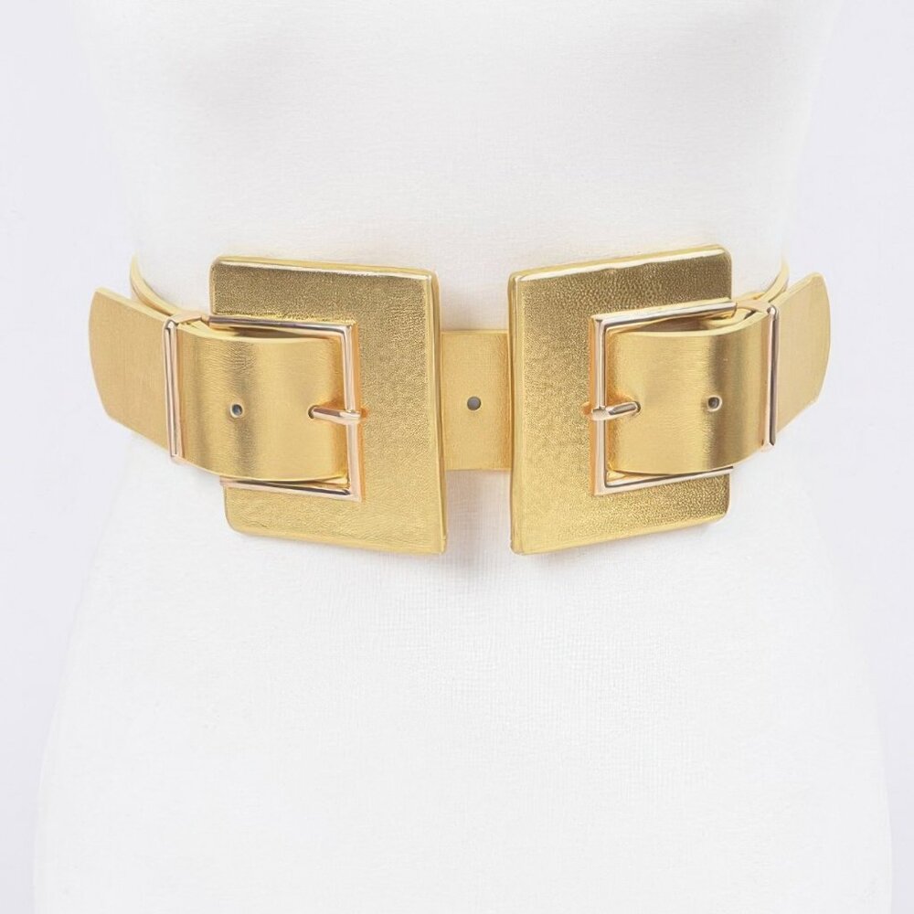 Two Buckle Plus Size Elastic Belt